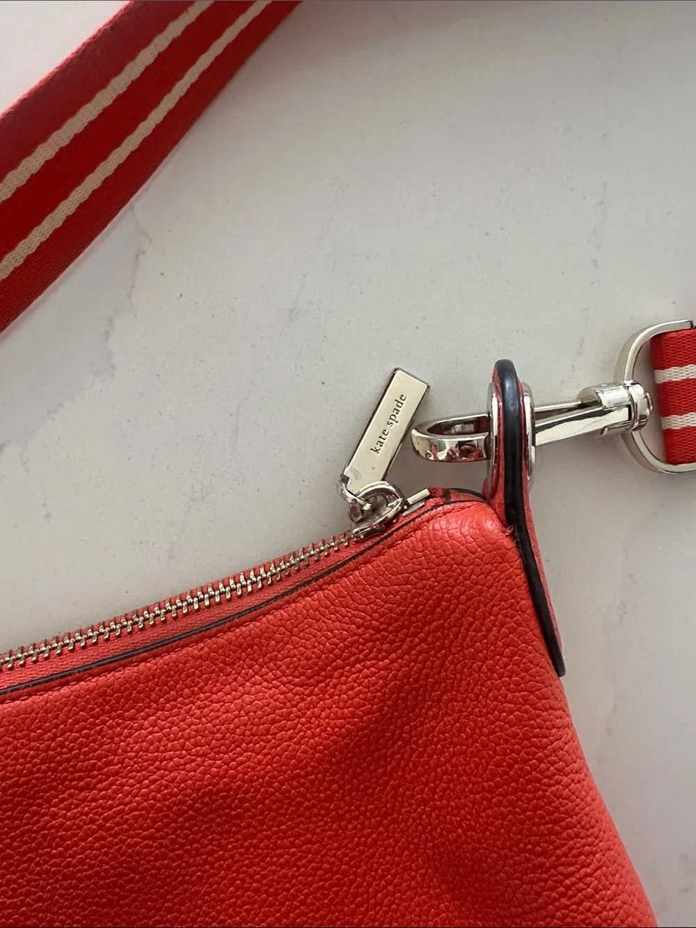 Kate Spade Orange Pebble Leather Crossbody bag small purse